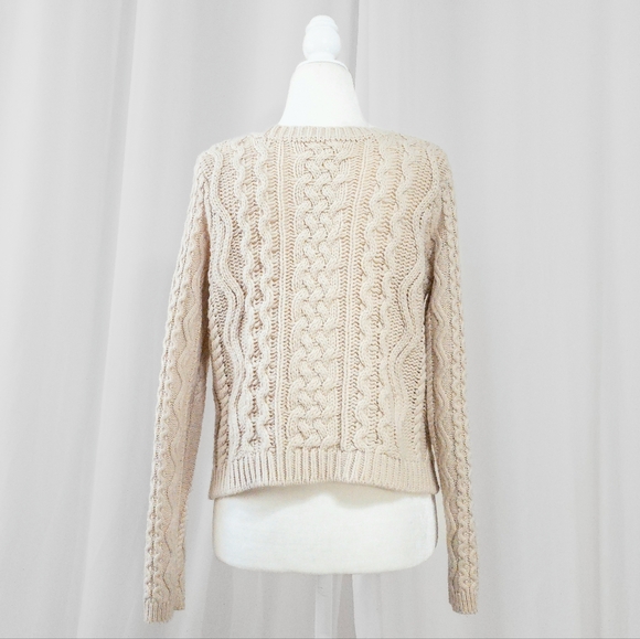 Cream Cable Knit Chunky Sweater - Picture 5 of 6